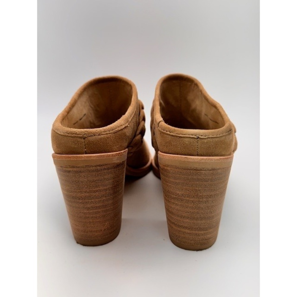Dolce Vita Tan Suede Braided Block Heel Mules Pointed Toe Slip On Shoes Size 6.5 - Picture 4 of 13